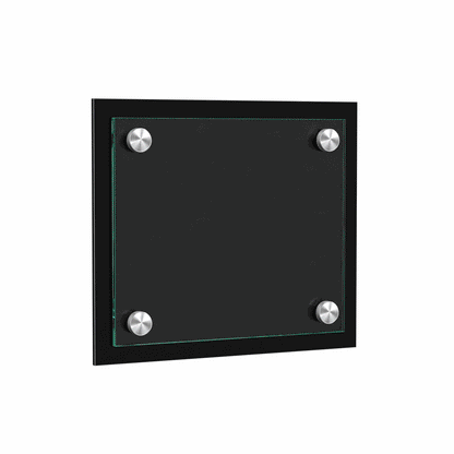 6" x 7" Wall Sign Holder Black Back with Stainless Standoffs