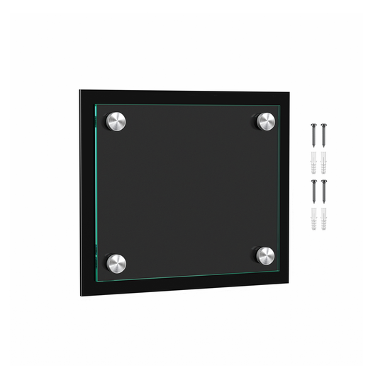 6" x 7" Wall Sign Holder Black Back with Stainless Standoffs