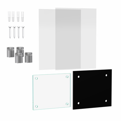 6" x 7" Wall Sign Holder Black Back with Stainless Standoffs