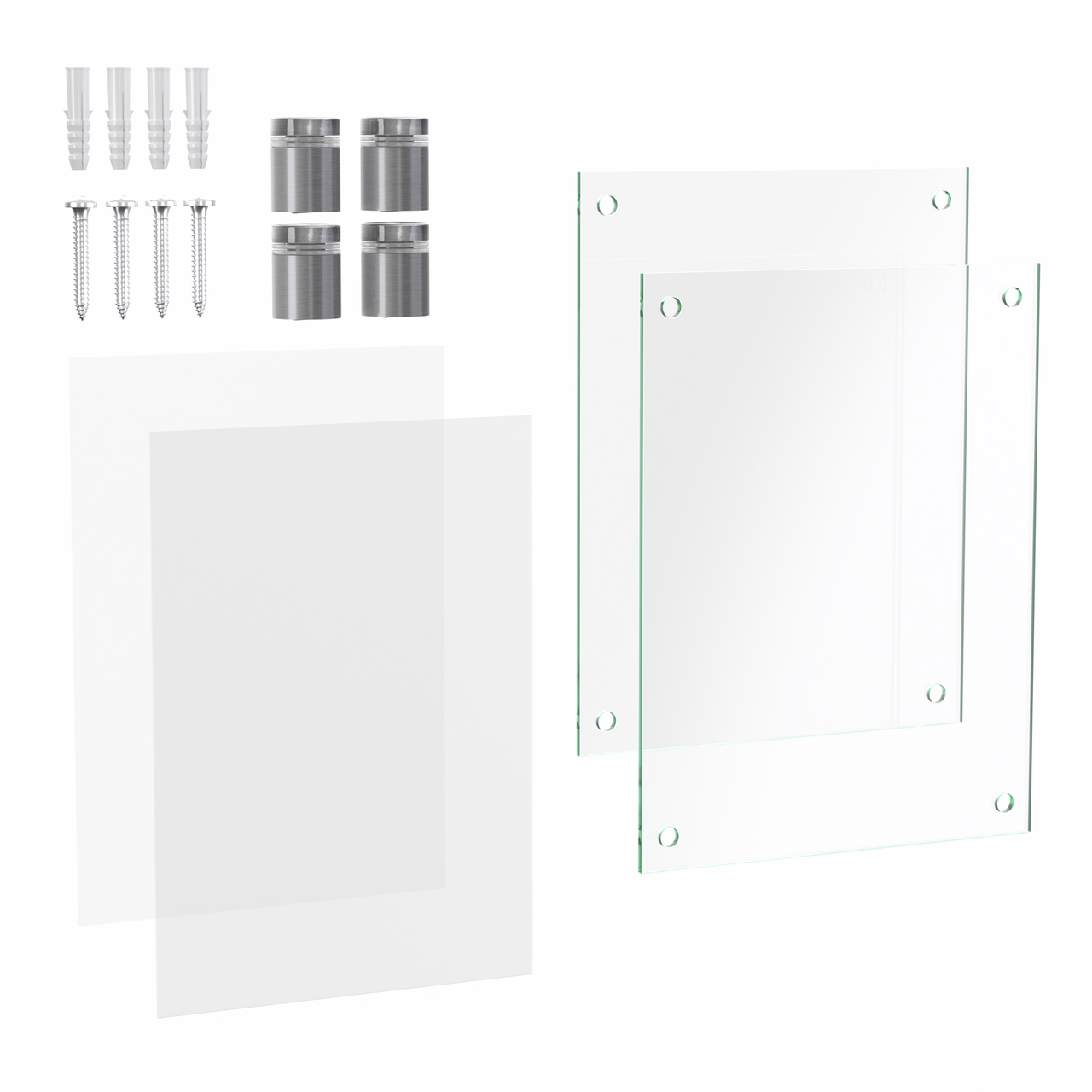 8.5" X 11" Wall Sign Holder Euro Style With Stainless Standoffs