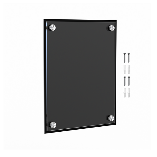 8.5" x 11" Wall Sign Holder Black Back with Standoffs