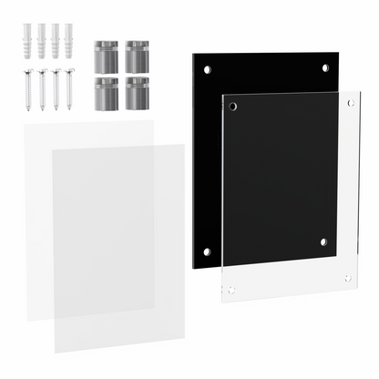 8.5" x 11" Wall Sign Holder Black Back with Standoffs