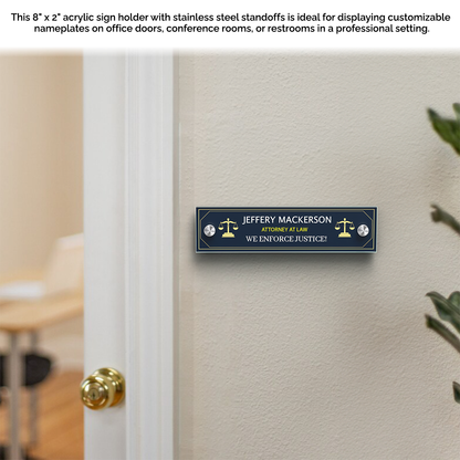 8" x 2" Wall Sign Holder Euro Style With Stainless Standoffs