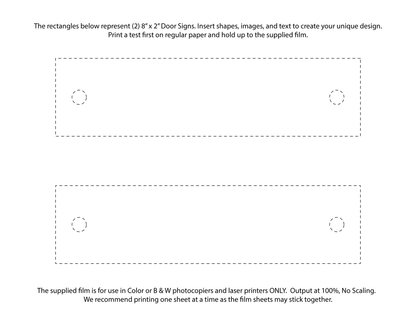 8"W x 2"H Sign Frame Desk Nameplate Slanted with Silver Standoffs