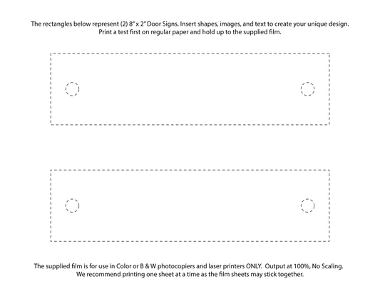 8"W x 2"H Sign Frame Desk Nameplate Slanted with Silver Standoffs