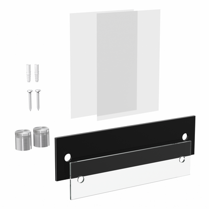 8.5" x 2.5" Wall Sign Holder Black Back with Stainless Standoffs