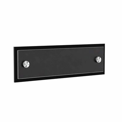 8.5" x 2.5" Wall Sign Holder Black Back with Stainless Standoffs
