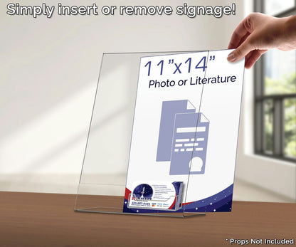 11"W x 14"H Vertical Graphic Image Sign Holder with Card Pocket
