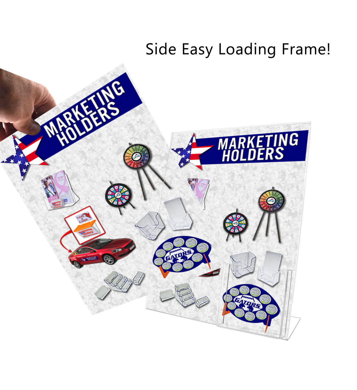 11"W x 14"H Sign Holder Slanted Display with Trifold Pocket