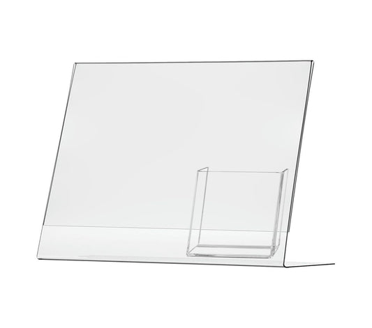 14"W x 11"H Slant Back Sign Holder with Brochure Pocket