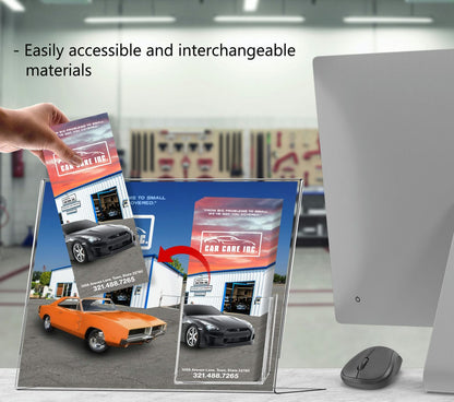 14"W x 11"H Slant Back Sign Holder with Brochure Pocket