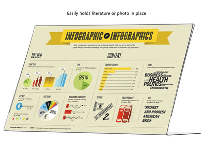 17"W x 11"H Poster Sign Display Slant Back Countertop Holder