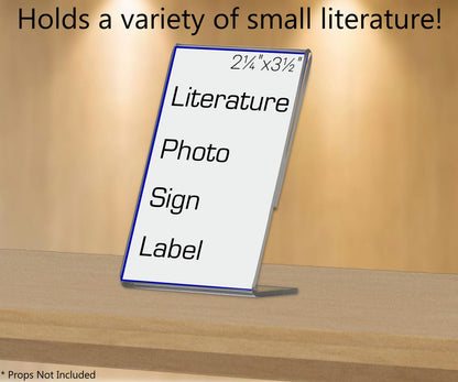 2.25"W x 3.5"H Sign Holder Food Label Slant Back Side Load Frame
