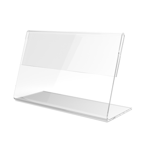 3.5"W x 2"H Side Load Acrylic Sign Holder - Slant Back Landscape (Business Card Holder)