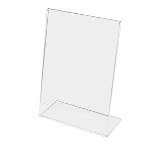 3.5"W x 5"H Side Load Acrylic Sign Holder - Slant Back