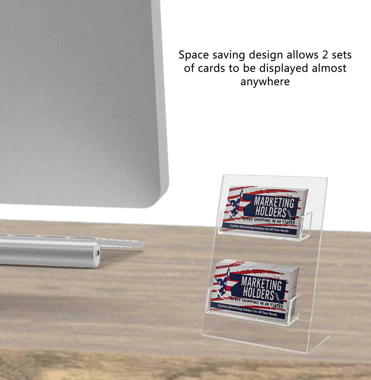 Business Card Holder 2 Slot with 5" x 7" Image Display