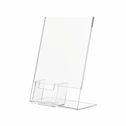 5"W x 7"H Slant Back Sign Holder with Vertical Card Pocket