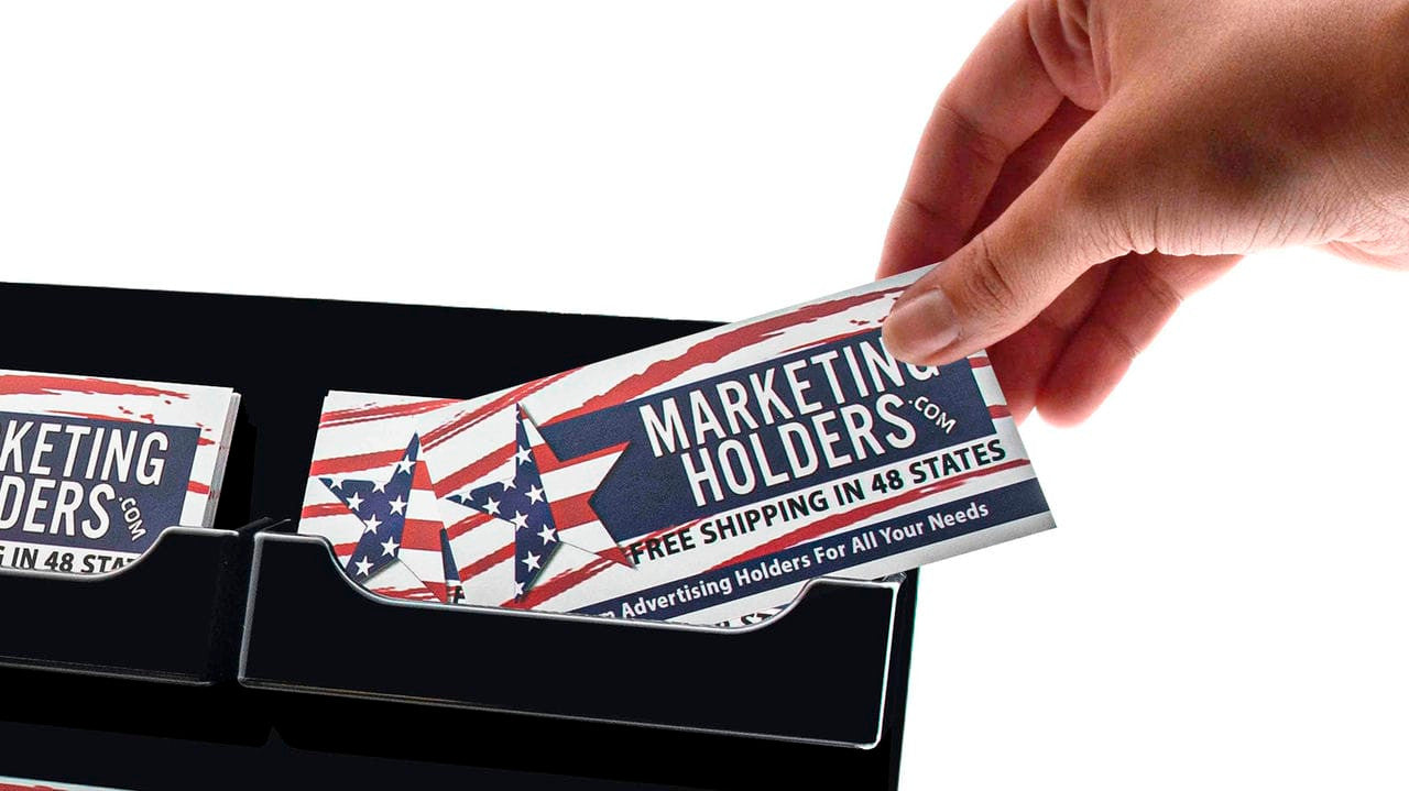 6 Pocket Slanted Business Gift Card Holder Countertop Multi Slot