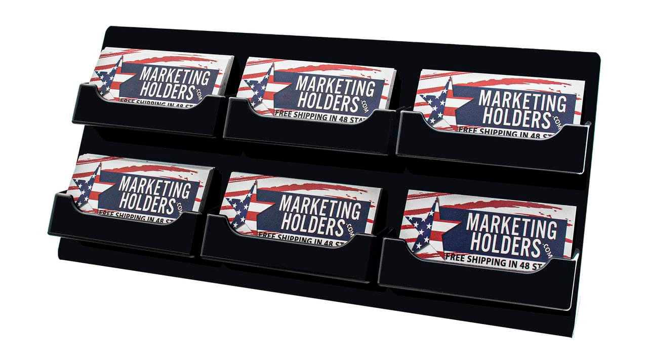 6 Pocket Slanted Business Gift Card Holder Countertop Multi Slot