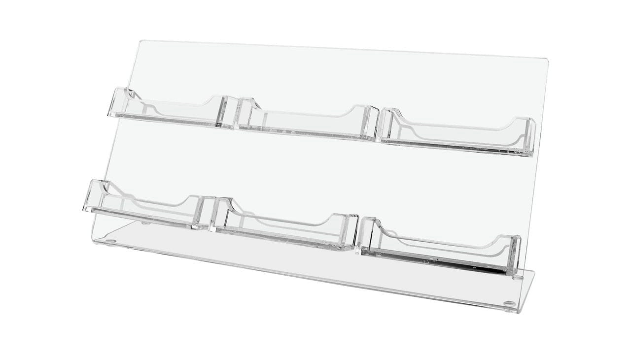 6 Pocket Slanted Business Gift Card Holder Countertop Multi Slot