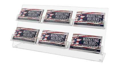 6 Pocket Slanted Business Gift Card Holder Countertop Multi Slot
