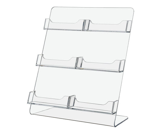 6 Pocket Business Gift Card Display with Slanted Back
