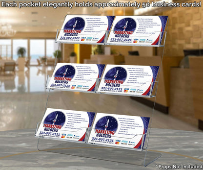 6 Pocket Business Gift Card Display with Slanted Back