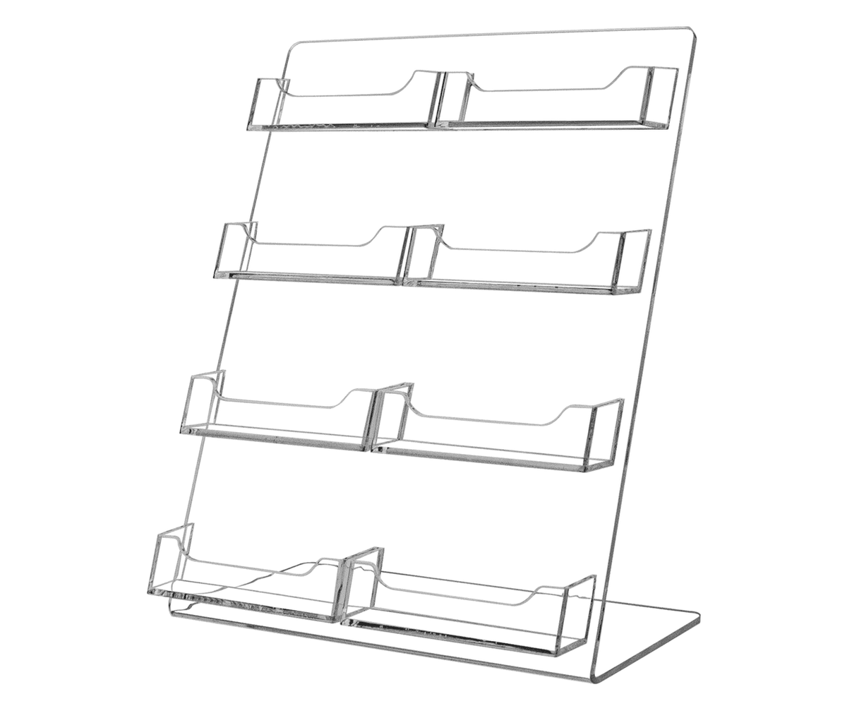 Slanted Card Display Rack 8 Pocket Business Gift Card Display with Slanted Back – 321 Plastics