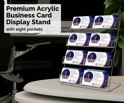 8 Pocket Business Gift Card Display with Slanted Back