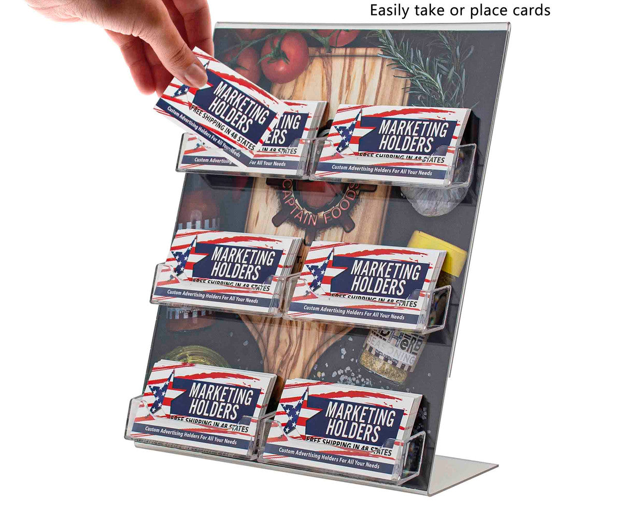 8.5"W x 11"H Front Office Sign Frame with 6 Business Card Pockets