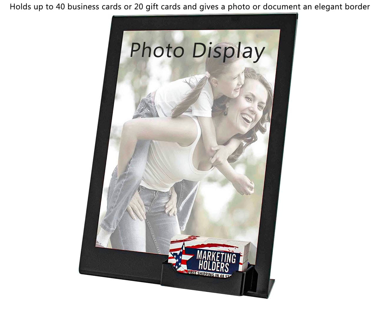 8.5"W x 11"H Unique Black Border Sign Holder with Card Pocket