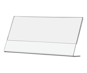 8.5"W x 4"H Side Load Acrylic Sign Holder - Slant Back Landscape (Nameplate)