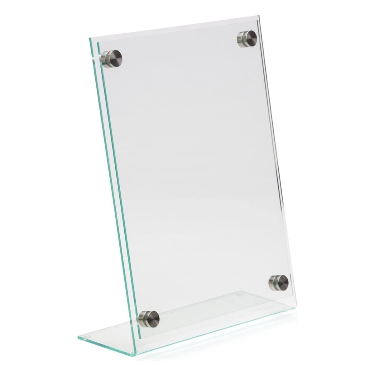 8.5"W x 11"H Table Frame Euro Style Slanted with Silver Standoffs