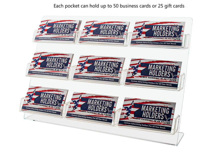 9 Pocket Business Appointment Card Display Easel Style Holder