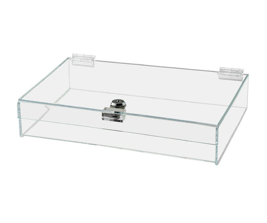 12"W x 10"D x 3"H Acrylic Locking Display Case with Lid and Keys