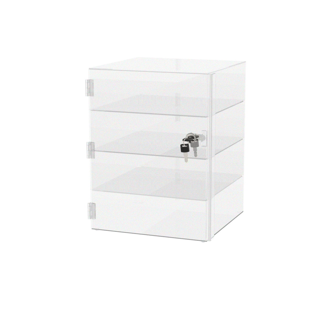 12"W x 12"D x 16"H Acrylic Locking Display Cabinet 3 Shelves