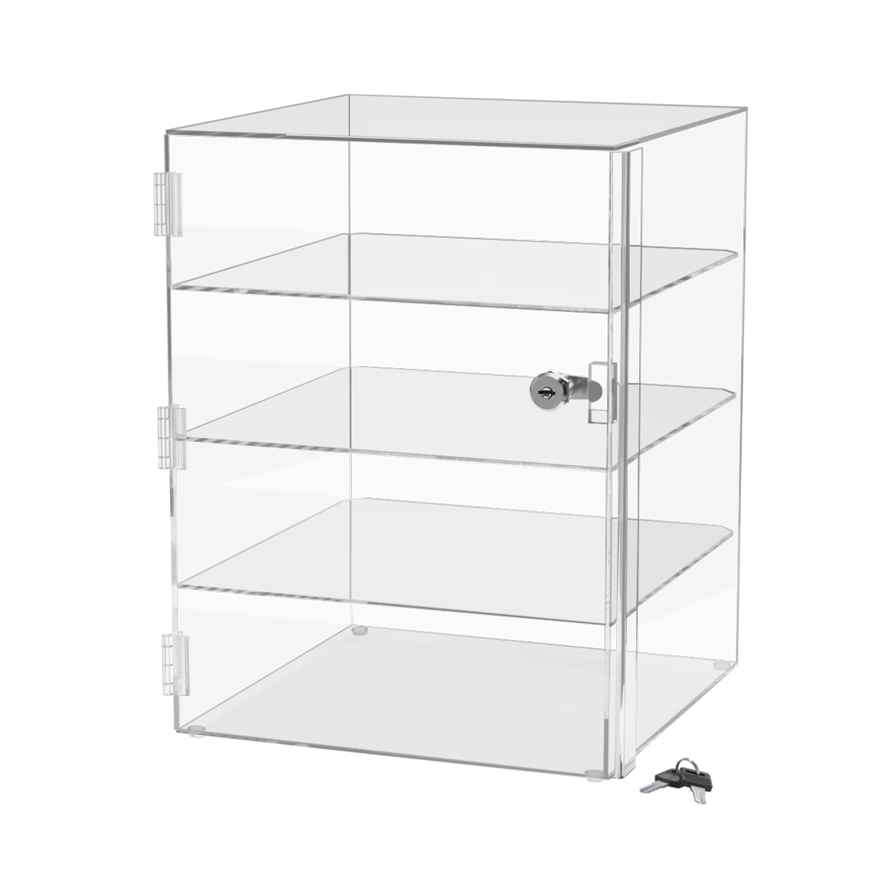 12"W x 12"D x 16"H Acrylic Locking Display Cabinet 3 Shelves