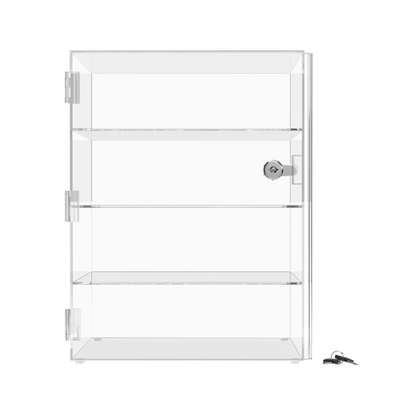 12"W x 12"D x 16"H Acrylic Locking Display Cabinet 3 Shelves