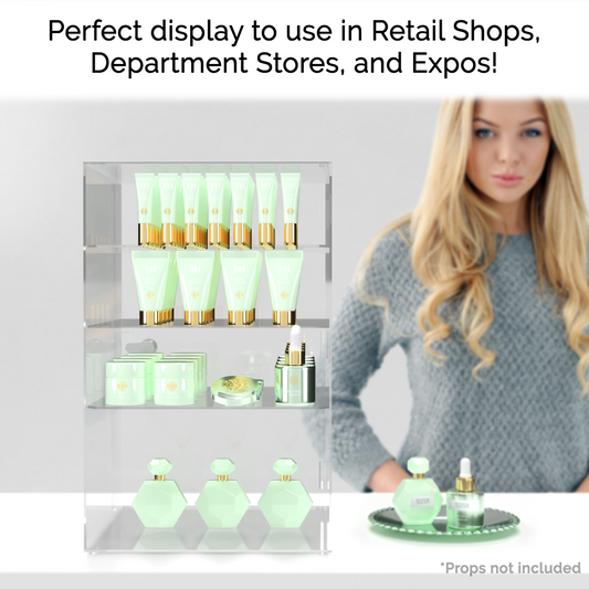 12"W x 12"D x 19"H Acrylic Locking Display Cabinet 3 Shelves
