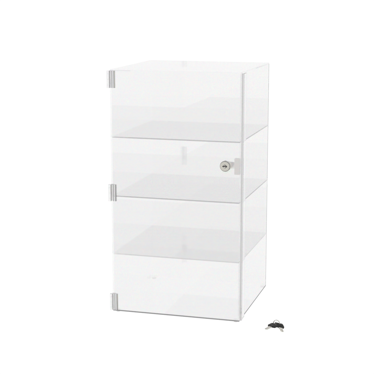 12"W x 12"D x 23"H Acrylic Locking Display Cabinet 3 Shelves