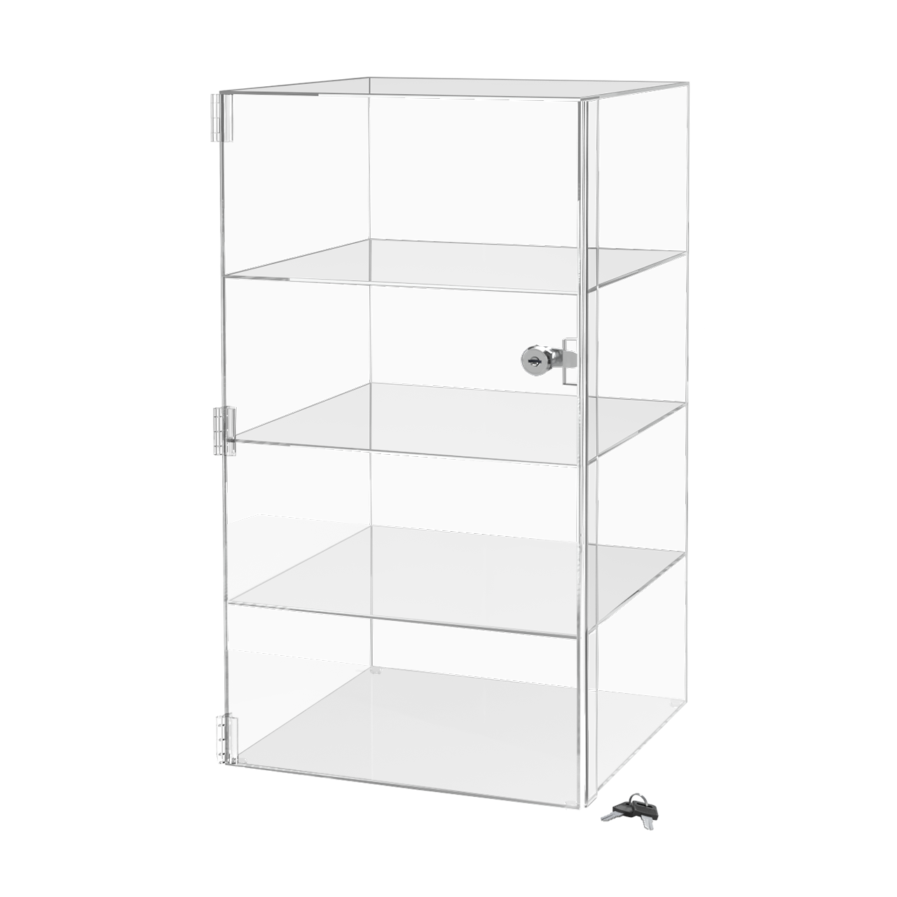 12"W x 12"D x 23"H Acrylic Locking Display Cabinet 3 Shelves