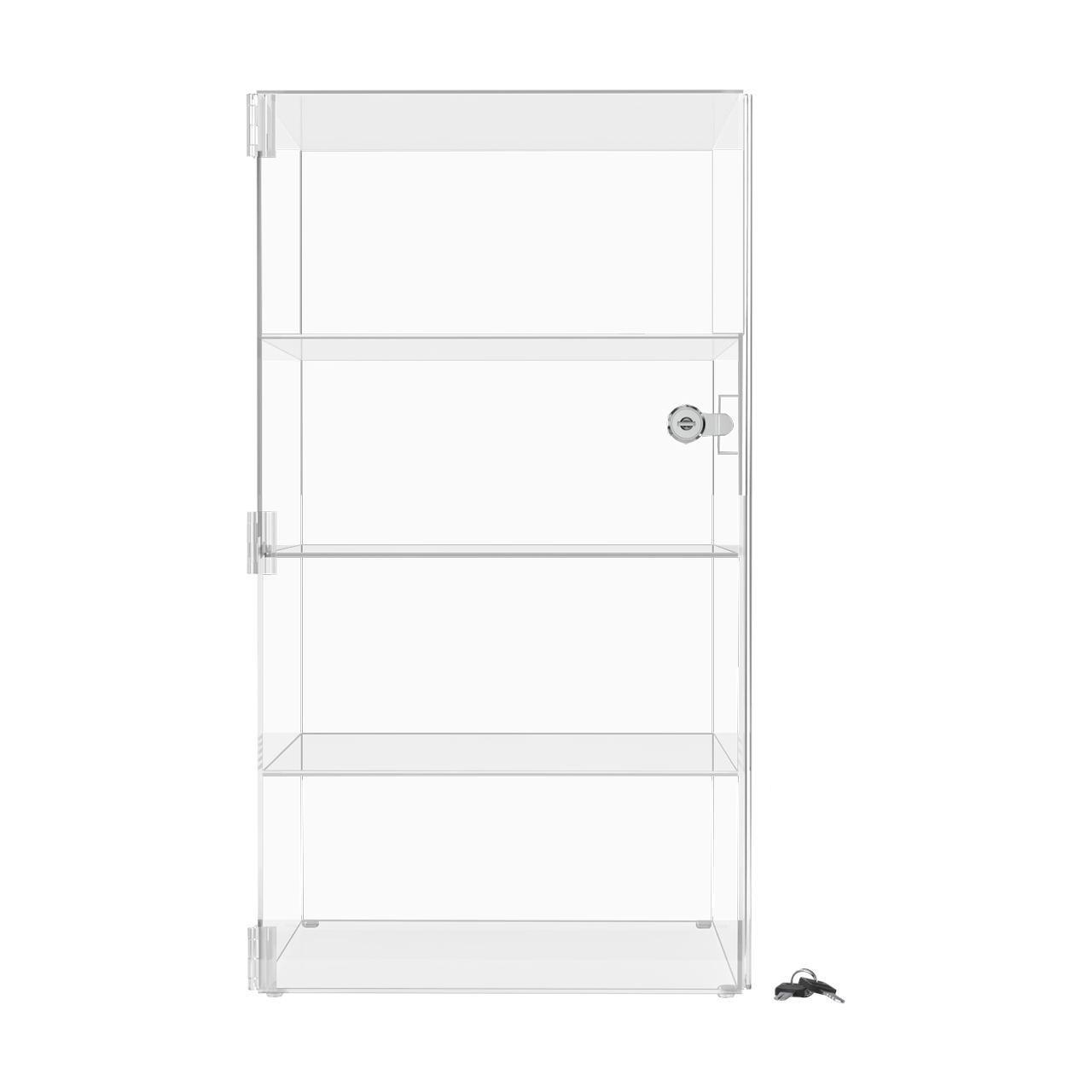 12"W x 12"D x 23"H Acrylic Locking Display Cabinet 3 Shelves