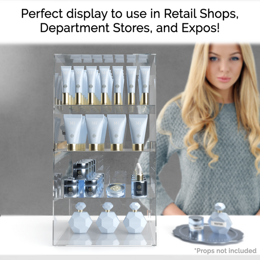 12"W x 12"D x 23"H Acrylic Locking Display Cabinet 3 Shelves
