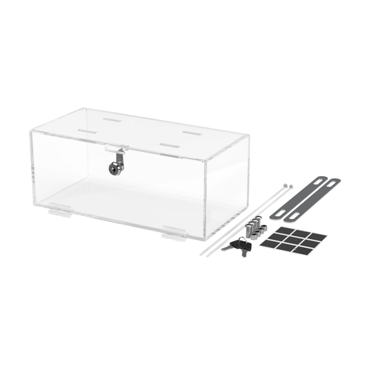 8"W x 3"H Locking Medical Box Clear Acrylic