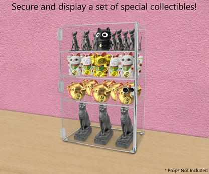 12"W x 8"D x 19"H Acrylic Display Case with 3 Shelves