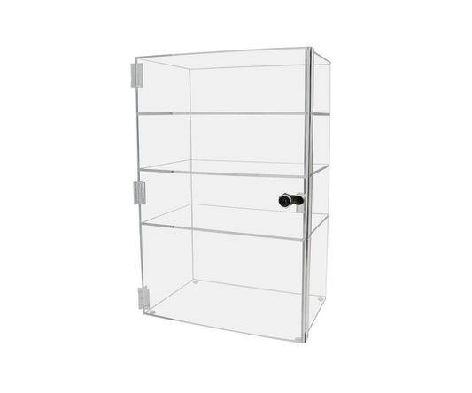 12"W x 8"D x 19"H Acrylic Display Case with 3 Shelves