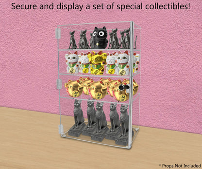 12"W x 9.5"D x 19"H Acrylic Locking Display Cabinet 3 Shelves