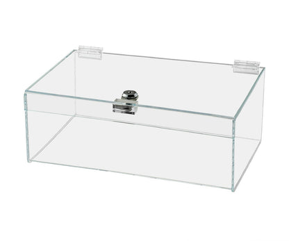 12"W x 9"D x 5"H Acrylic Locking Display Case with Lid and Keys