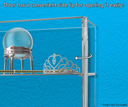 15.5" Locking Display Cabinet with 3 Shelves Countertop Showcase