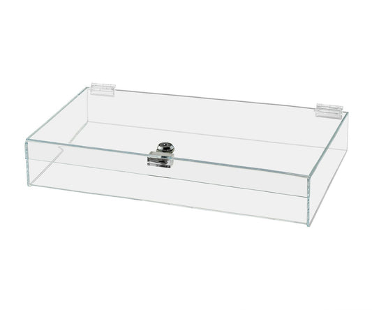 16"W x 13"D x 3"H Acrylic Locking Display Case with Lid and Keys
